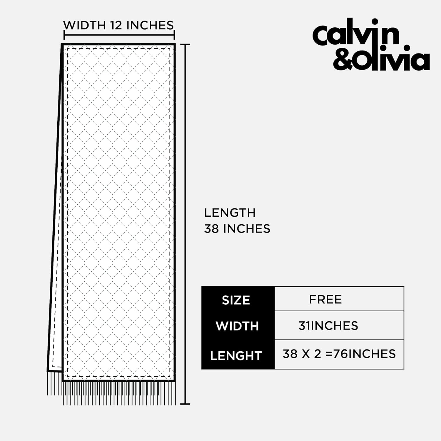 CALVIN & OLIVIA Cashmere Feel Scarf Soft Winter Ombre Nova Buffalo Tartan Tweed Houndstooth Plaid Chic Gift for Men Women - Image 7